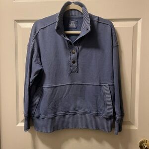 Aerie Oh Snap Henley XS Blue Sweater